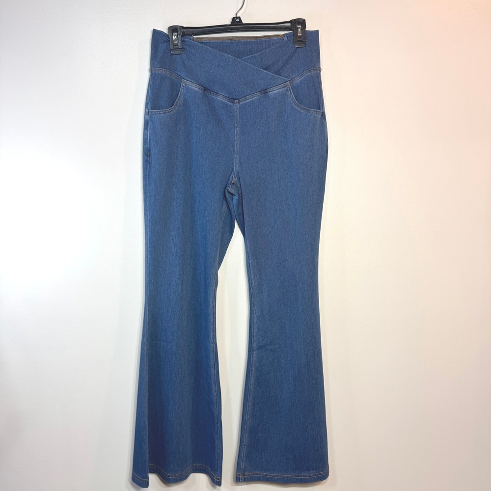 Halara Crossover Flare Jeans LP NWT High Waisted Wide Leg Flex Denim TikTok‎